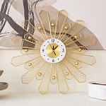 Часы настенные из металла в виде солнца с белым циферблатом Mirror Tower Clock варинант исполнения - 4 | Loft Concept в Ульяновске