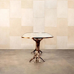 Обеденный стол с фигурным декором бронзового цвета Dichotomy racetrack варинант исполнения - 4 | Loft Concept в Ульяновске