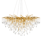 Люстра подвесная с прозрачными стеклянными подвесками в форме капель Диаметр 100 см Droplet Chandelier варинант исполнения - 1 | Loft Concept в Ульяновске