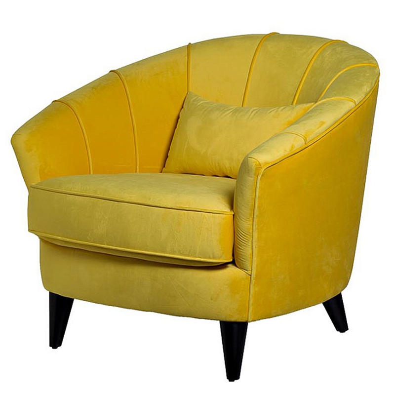 Amour Curved Back Velvet Chair Yellow Желтый в Ульяновске | Loft Concept 