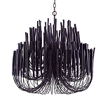 Люстра черная с несколькими ярусами деревянных палочек Bright Wooden Chandelier варинант исполнения - 9 | Loft Concept в Ульяновске