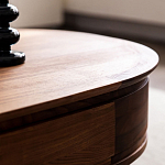 Кофейный стол овальный из дерева с 2-мя ящиками Coffee Walnut Table варинант исполнения - 9 | Loft Concept в Ульяновске