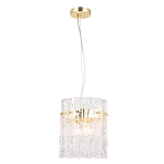 Подвесной светильник цилиндрической формы с текстурными стеклянными элементами Textured Glass Chandelier варинант исполнения - 3 | Loft Concept в Ульяновске