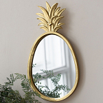 Зеркало овальной формы с золотистой рамкой и декоративной верхушкой в виде ананаса Pineapple Shine  варинант исполнения - 4 | Loft Concept в Ульяновске