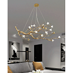 Люстра в виде золотой ветки с цветами Glass Flower Pendant Light варинант исполнения - 6 | Loft Concept в Ульяновске