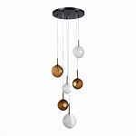 Люстра светодиодная с сферическими стеклянными плафонами Splatter варинант исполнения - 3 | Loft Concept в Ульяновске