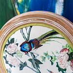 Стул из массива бука бежевый с изображением птиц и цветов Beige Green Chinoiserie Rose Garden Chair варинант исполнения - 3 | Loft Concept в Ульяновске