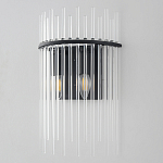 Бра со стеклянными прозрачными трубками и черным металлическим каркасом Nembus варинант исполнения - 3 | Loft Concept в Ульяновске