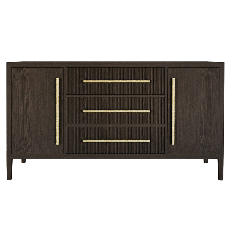 Буфет Primo с тремя ящиками и двумя фасадами Темный орех Орех Золотой в Ульяновске | Loft Concept 