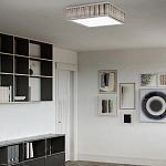 Потолочный светильник квадратный с гофрированным абажуром цвета графит Millennium варинант исполнения - 3 | Loft Concept в Ульяновске