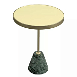 Кофейный столик с круглой зеркальной столешницей и мраморным основанием Stable Base варинант исполнения - 1 | Loft Concept в Ульяновске