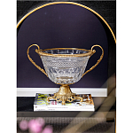 Чаша из прозрачного стекла с ручками и ободком из бронзы Eden Garden варинант исполнения - 2 | Loft Concept в Ульяновске