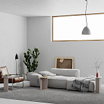 Стол журнальный бежево-серый из 3-х частей со столешницами в виде геометрических элементов MUND SIDE TABLE LIGHT MOCHA варинант исполнения - 2 | Loft Concept в Ульяновске