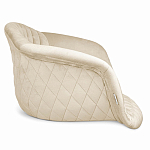 Барный стул со спинкой и подлокотниками на 4-х деревянных ножках Кремовый Велюр Ava Charm варинант исполнения - 3 | Loft Concept в Ульяновске