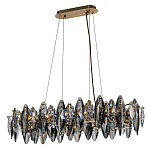 Люстра подвесная с овальными подвесками из стекла дымчатого цвета Harlow Crystal Round варинант исполнения - 1 | Loft Concept в Ульяновске