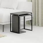 Комплект из 2-х приставных столов серого цвета из дерева ZIGOSH RETRO GREY варинант исполнения - 2 | Loft Concept в Ульяновске