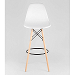 Пластиковый барный стул на ножках из массива бука Eames White варинант исполнения - 5 | Loft Concept в Ульяновске