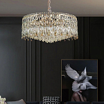 Люстра круглая с хрустальными подвесками на золотистом каркасе Roul Crystal Light варинант исполнения - 12 | Loft Concept в Ульяновске