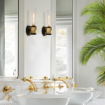 Бра для ванных комнат с прозрачным стеклянным плафоном в форме цилиндра Hinkley варинант исполнения - 17 | Loft Concept в Ульяновске