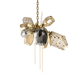 Люстра подвесная со стеклянными плафонами из дымчатого и золотистого с тремя вертикальными подвесками Gilded Mirage  варинант исполнения - 1 | Loft Concept в Ульяновске