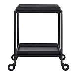 Тумба чёрная на колёсах Cabinet on Wheels варинант исполнения - 1 | Loft Concept в Ульяновске