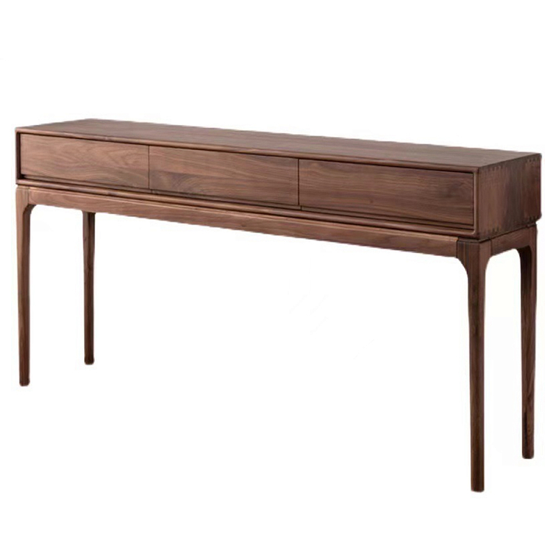 Консоль деревянная прямоугольная с 3-мя ящиками Moon Walnut Furniture Орех Консоль деревянная прямоугольная с 3-мя ящиками Moon Walnut Furniture Орех в Ульяновске | Loft Concept