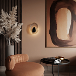 Бра с волнообразным стеклянным плафоном и вставкой из мрамора Liquid Stone варинант исполнения - 15 | Loft Concept в Ульяновске