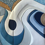 Арт-объект ручной работы Blue Abstraction из 4-х панелей варинант исполнения - 4 | Loft Concept в Ульяновске