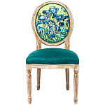 Стул из натурального бука зелёный с цветочным принтом Impressionism in Color варинант исполнения - 1 | Loft Concept в Ульяновске