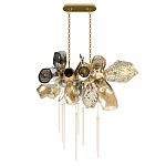 Люстра подвесная с 18-ю стеклянными плафонами с вертикальными подвесками Gilded Mirage  варинант исполнения - 2 | Loft Concept в Ульяновске