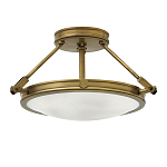 Потолочный светильник цвета латунь с плоским круглым плафоном Hinkley варинант исполнения - 4 | Loft Concept в Ульяновске