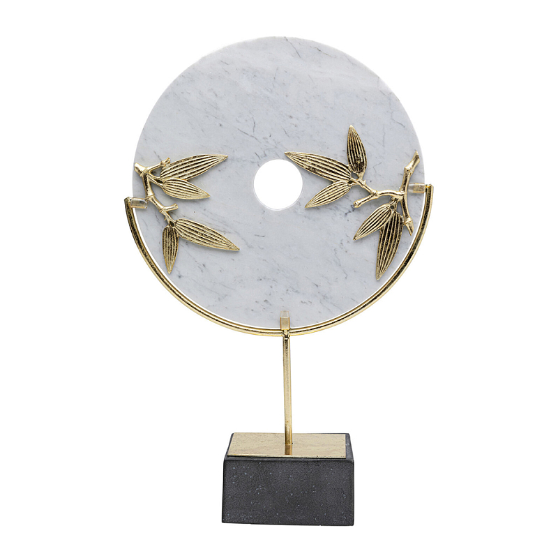 Декоративный арт-объект из мрамора Marble Ring Белый Мрамор Bianco Золотой Черный в Ульяновске | Loft Concept 