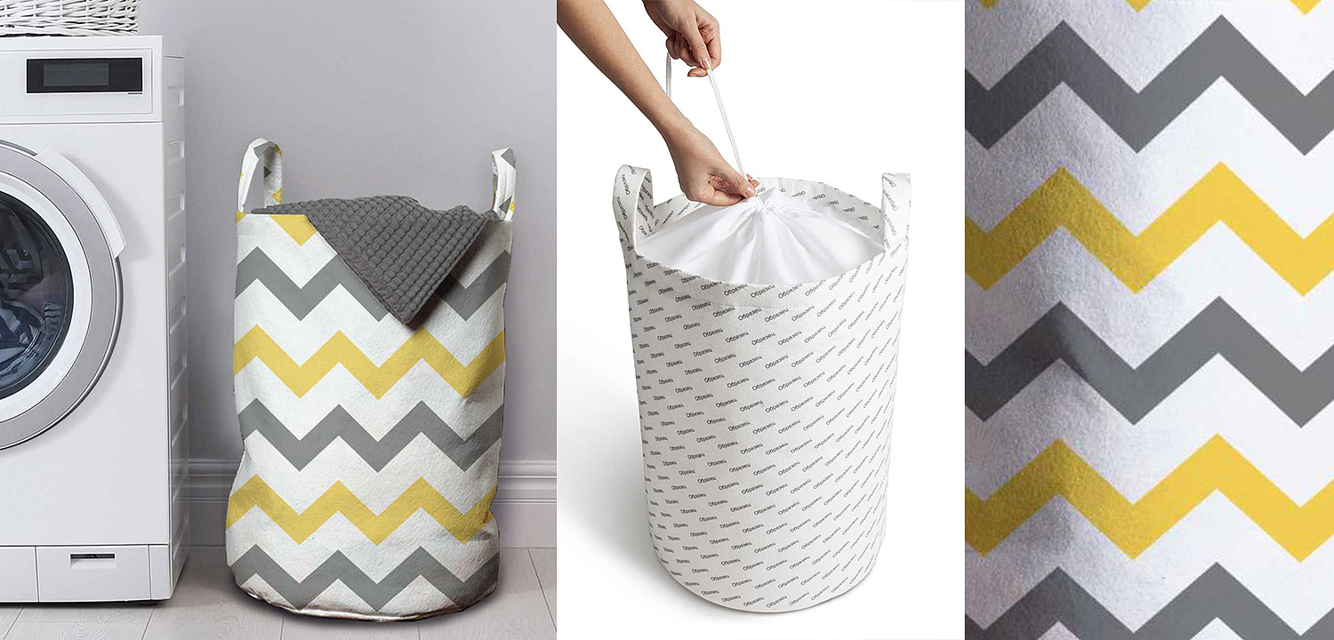 Корзина Mustard and Gray Chevron Basket Корзина Mustard and Gray Chevron Basket - Loft-Concept в Ульяновске