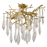 Люстра потолочная с прозрачными стеклянными подвесками в форме капель Droplet Chandelier варинант исполнения - 3 | Loft Concept в Ульяновске