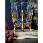 Ваза из прозрачного стекла с бронзовыми ножками и фигурками попугаев Eden Garden porcelain and bronze варинант исполнения - 4 | Loft Concept в Ульяновске