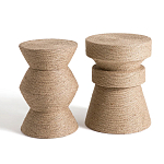 Приставной стол с отделкой из джута Juti D30 см варинант исполнения - 5 | Loft Concept в Ульяновске