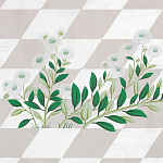 Обои ручная роспись Tiled Meadow Original colourway on Lilac Hint slub silk варинант исполнения - 2 | Loft Concept в Ульяновске