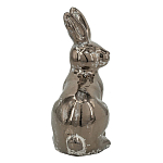 Статуэтка заяц из текстурированной терракоты и покрытый глянцевой краской под бронзу Rabbit Charm  варинант исполнения - 1 | Loft Concept в Ульяновске