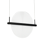 Светодиодный подвесной светильник круглой формы с металлическим черным каркасом Marble Glow варинант исполнения - 3 | Loft Concept в Ульяновске