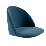 Барный стул со спинкой и металлической подставкой на 4-х деревянных ножках Синий Велюр Vendramin Chair варинант исполнения - 2 | Loft Concept в Ульяновске