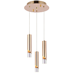 Подвесной светильник Metal Acrylic Tube Trio Gold Hanging Lamp варинант исполнения - 2 | Loft Concept в Ульяновске