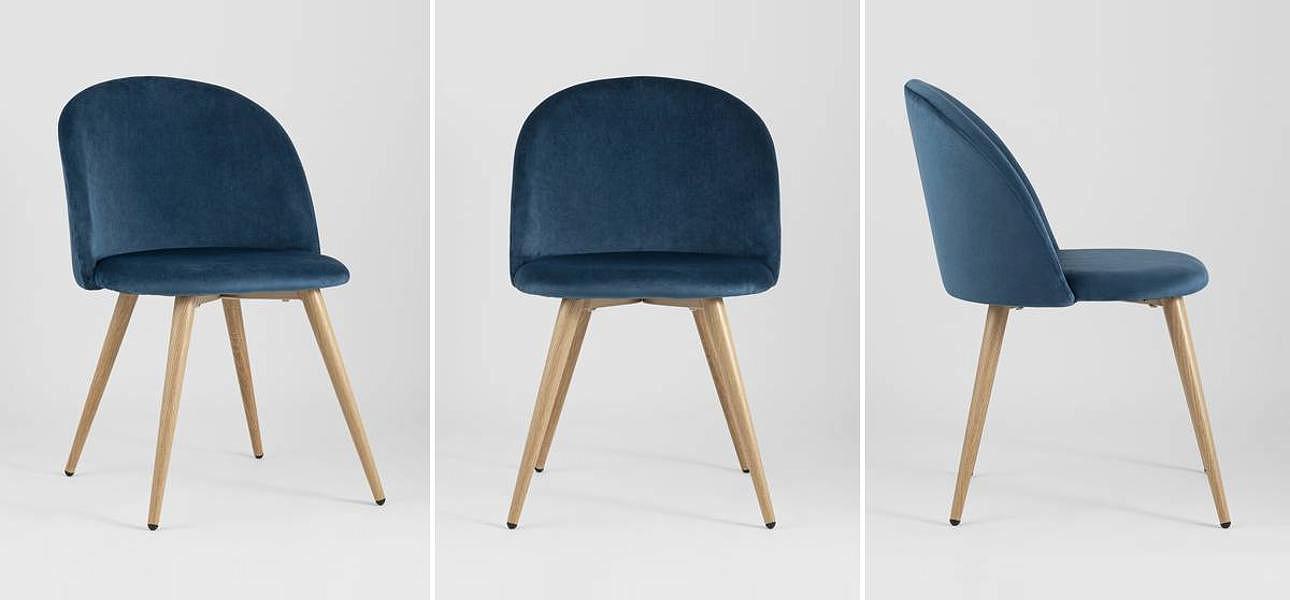 Стул Miruna Chair II Синий Велюр Стул Miruna Chair II Синий Велюр - Loft-Concept в Ульяновске