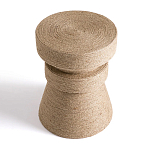 Приставной стол с отделкой из джута Juti D35 см варинант исполнения - 3 | Loft Concept в Ульяновске