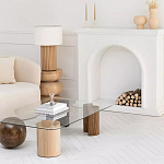 Дизайнерский журнальный стол с прозрачной столешницей и ножками в форме геометрических фигур Pytusin варинант исполнения - 3 | Loft Concept в Ульяновске