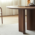 Стол обеденный круглый с двойной столешницей Walnut Wood Table варинант исполнения - 7 | Loft Concept в Ульяновске