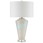 Настольная лампа стеклянная с тканевым абажуром Edges варинант исполнения - 4 | Loft Concept в Ульяновске