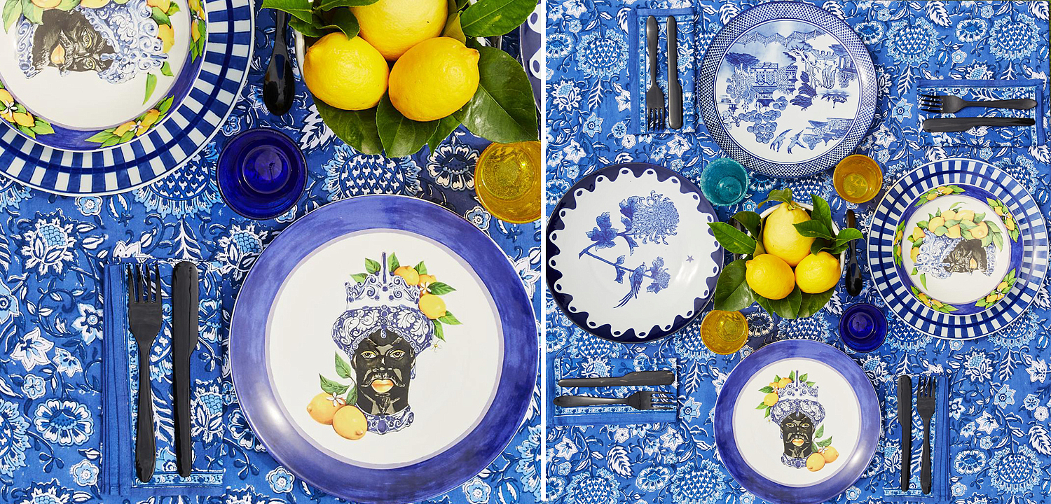 Тарелка Abhika SOUP PLATE MORO HEAD D 22,5 Blue Тарелка Abhika SOUP PLATE MORO HEAD D 22,5 Blue - Loft-Concept в Ульяновске