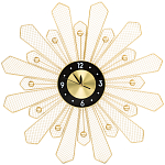 Часы настенные из металла в виде солнца с чёрным циферблатом Mirror Tower Clock варинант исполнения - 1 | Loft Concept в Ульяновске