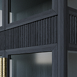 Витрина Primo со стеклянными фасадами и 2 ящиками Черный дуб варинант исполнения - 6 | Loft Concept в Ульяновске