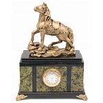 Часы настольные из натурального камня с декором в виде коня Horse Stone Clock варинант исполнения - 1 | Loft Concept в Ульяновске